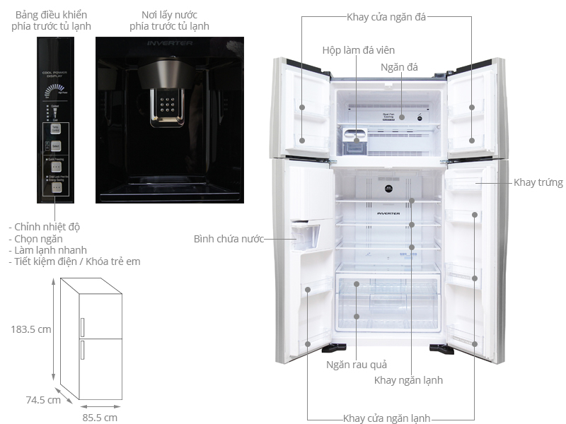 Tủ lạnh Mitsubishi Electric 326 lít MR-CX41EJ-BRW-V