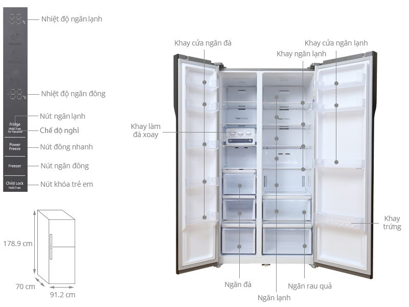 Tủ lạnh Samsung 548 lít RS552NRUA9M/SV